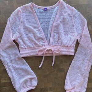 Yitty Knit Slip Plunge Crop Top - I’m Blushin M